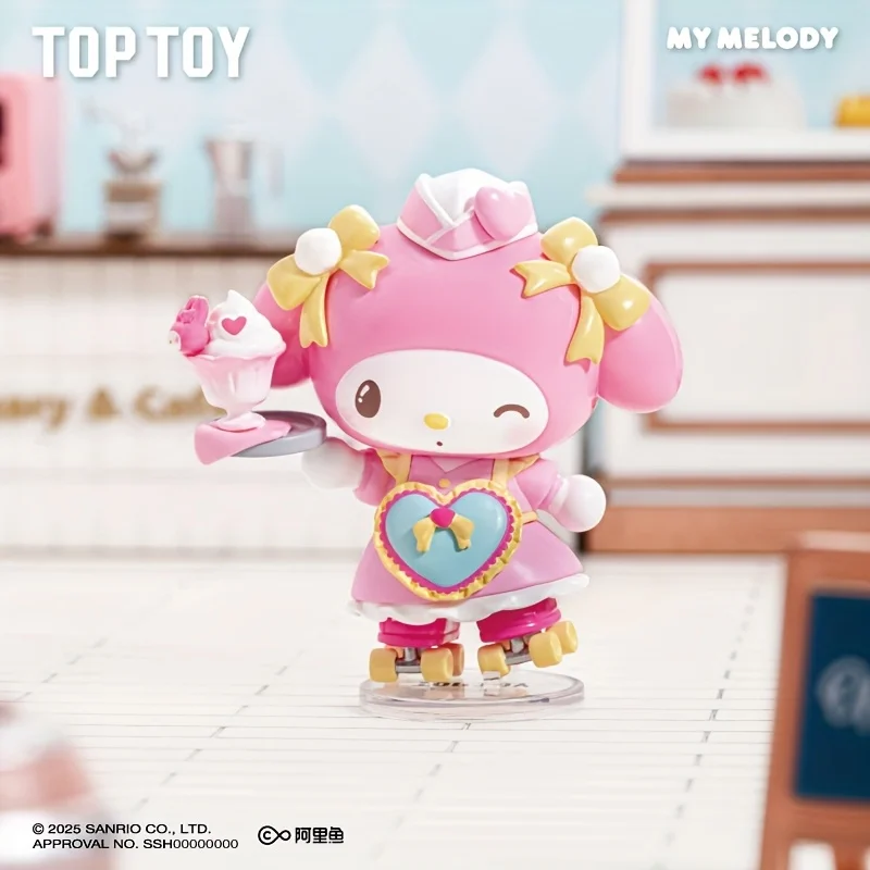 TOPTOY Sanrio Roller Skating Western Restaurant Series Blind Box Mystery Box Toys Kawaii Ornaments Figurines Home Decor Desktop