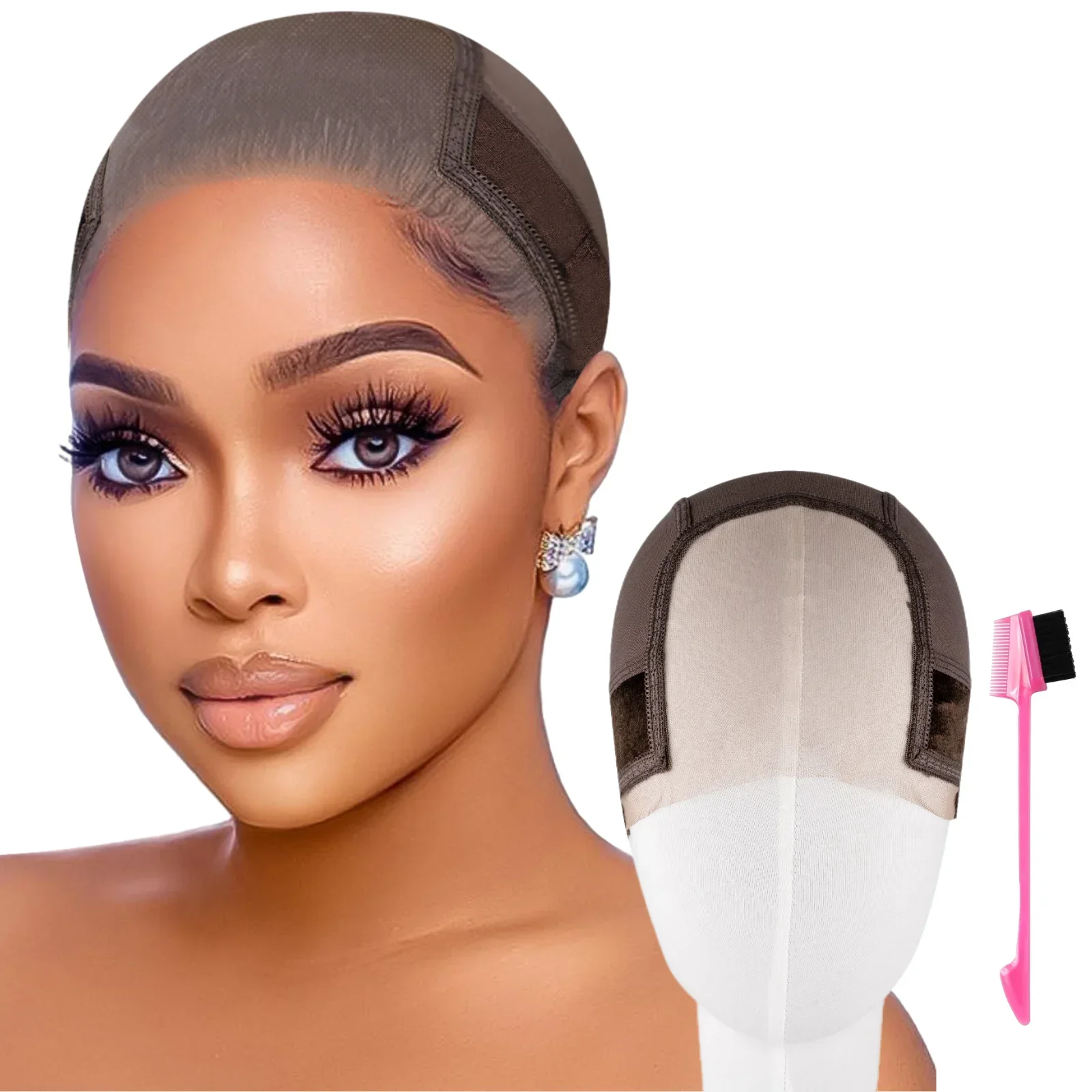 

Прозрачная швейцарская кружевная сетка-основа для парика 4x5 HD для женщин, нескользящая, без клея, с регулируемой липучкой и вырезами для ушей