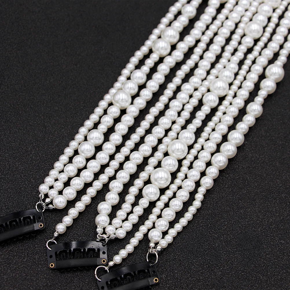 

Pearl Hair Chain Clip Tassel Barrettes Beaded Strand For Party Prom Wedding Women Girls Hair Styling Tool Accessory Decor