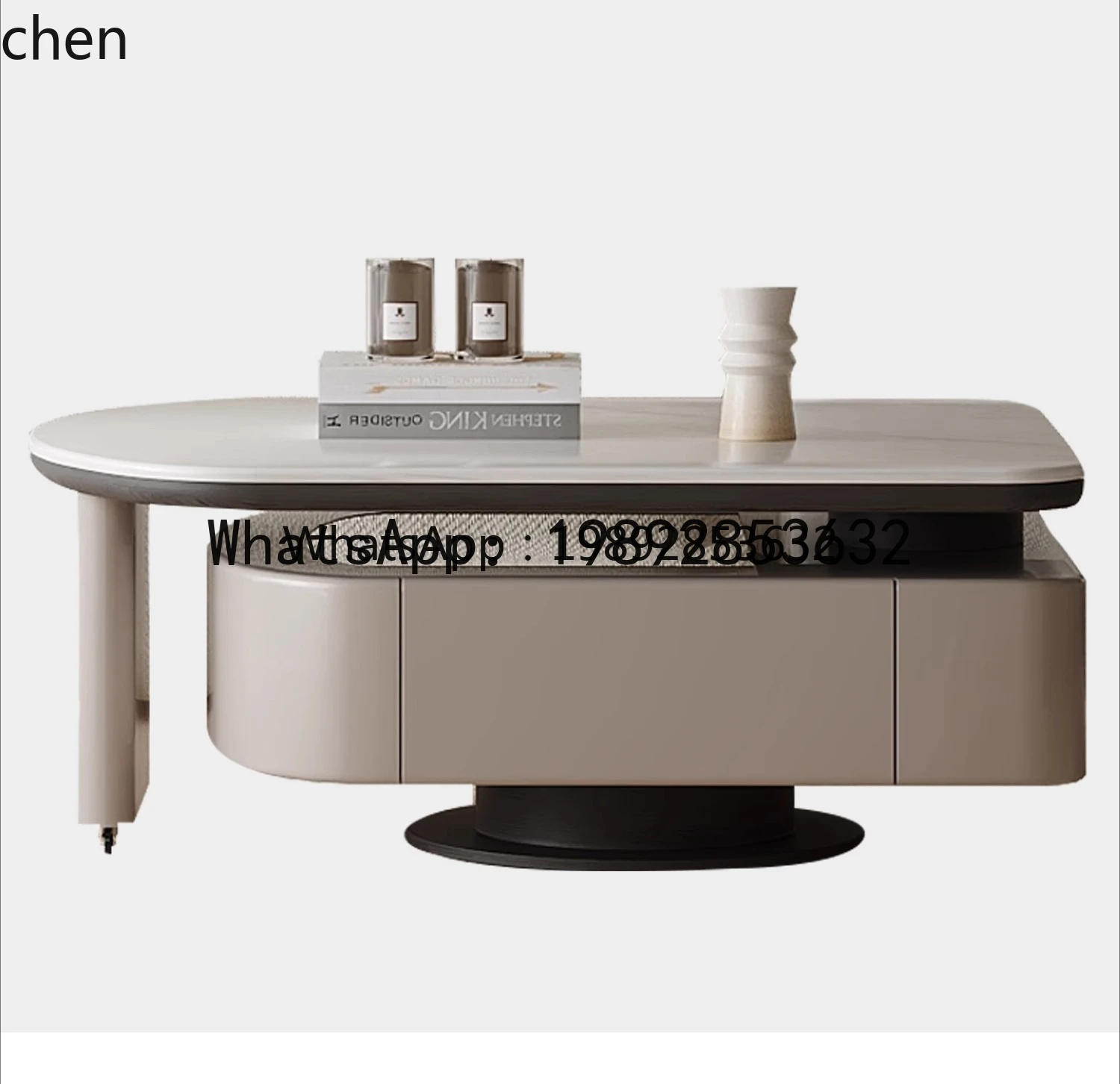 

Журнальный столик X3 из микрокристаллического камня с вращающейся столешницей, комбинация журнального столика и тумбы под телевизор для гостиной