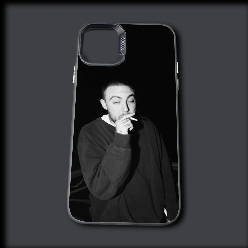 Rapper M-Mac M-Miller Phone Case For iPhone 16,15,14,13,12,11,Mini,Pro,MAX Gray Drop Matte Shockproof Soft Cover