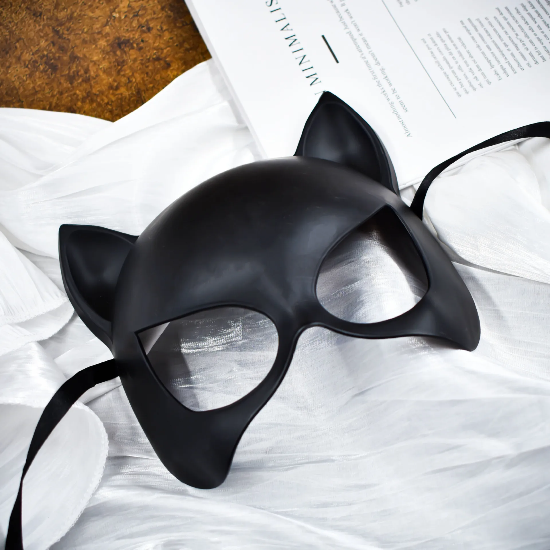 Sexy Black Cat Mask Face Cover Halloween Costume Animal Mask Animal Cosplay Facemask for Party Festival Night Club Birthday Role
