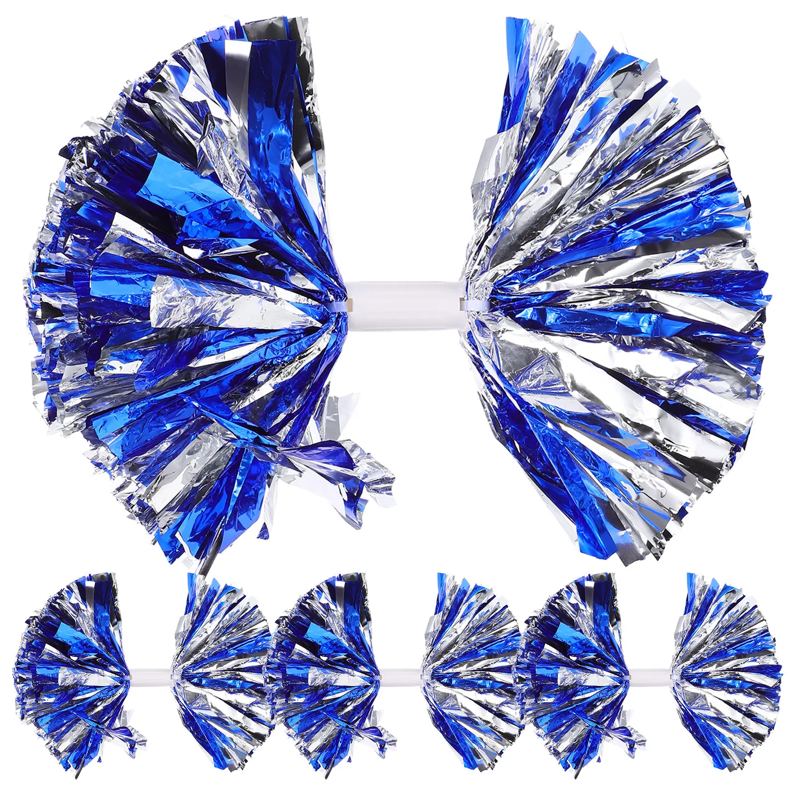 4pcs Cheerleading Pom Poms Large Reusable Metallic Cheerleader Bright Compact Performance Props Festival Decorative Pompoms