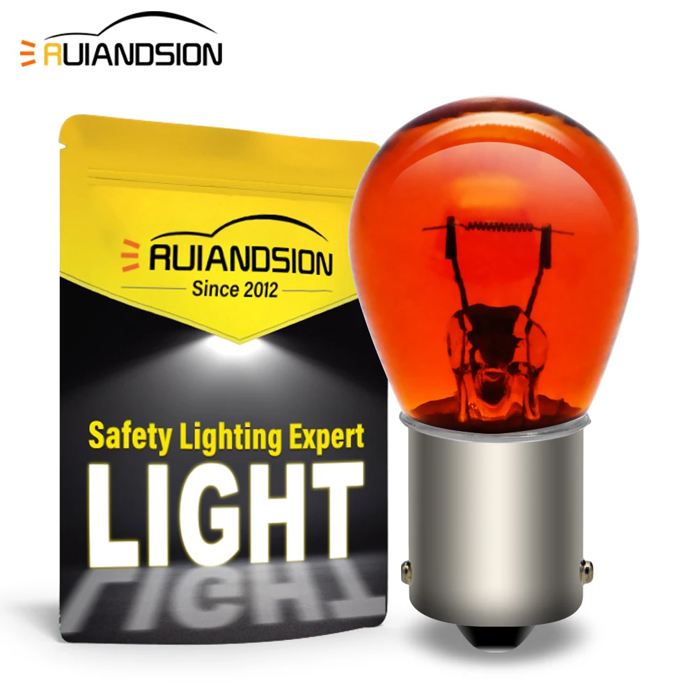 

Ruiandsion 2PCS 1156 BA15S P21W Halogen Bulbs Amber Yellow 3000K For Turn Signal Reverse Brake Lamps 24V Universal Fit Car Truck