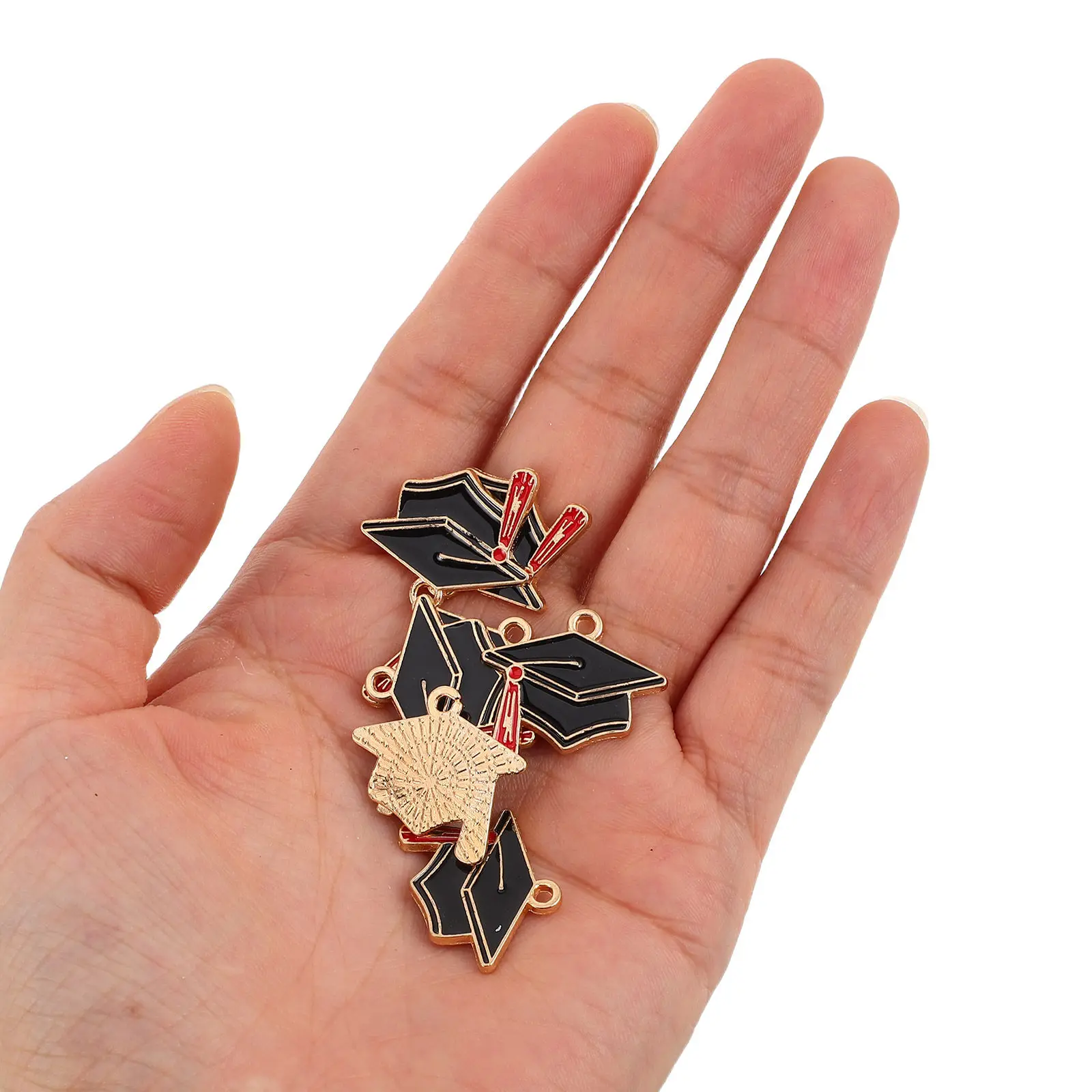 20 Pcs Jewelry Bachelor Cap Necklace Doctoral Hat Charms Academic Pendant Graduation Season Gold Hanging Ornament