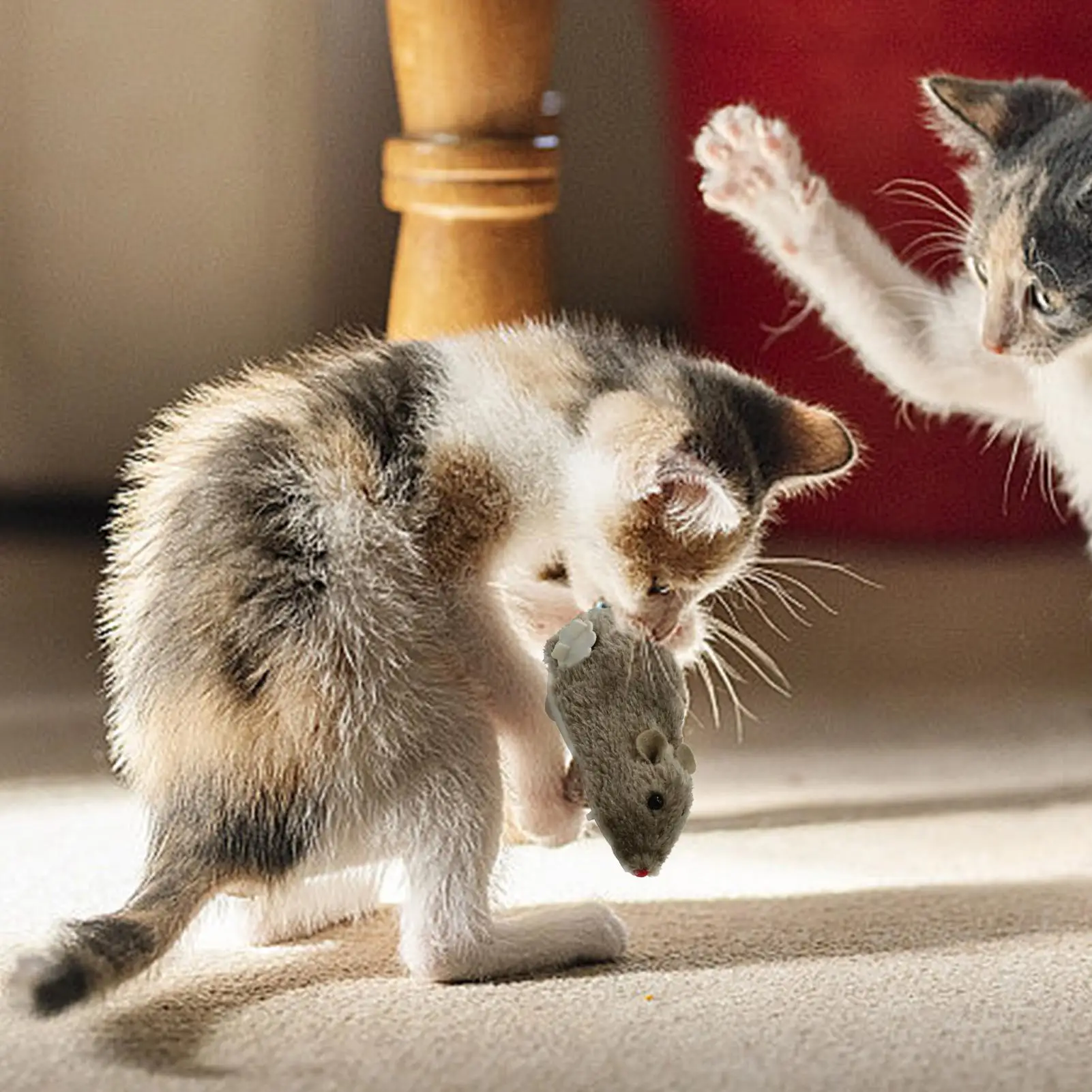 1pc Fun and Interactive Plush Wind-Up Mouse Toy for Cats Dogs and Kids Mechanical Movement Cloth Mouse, No Batteries Required