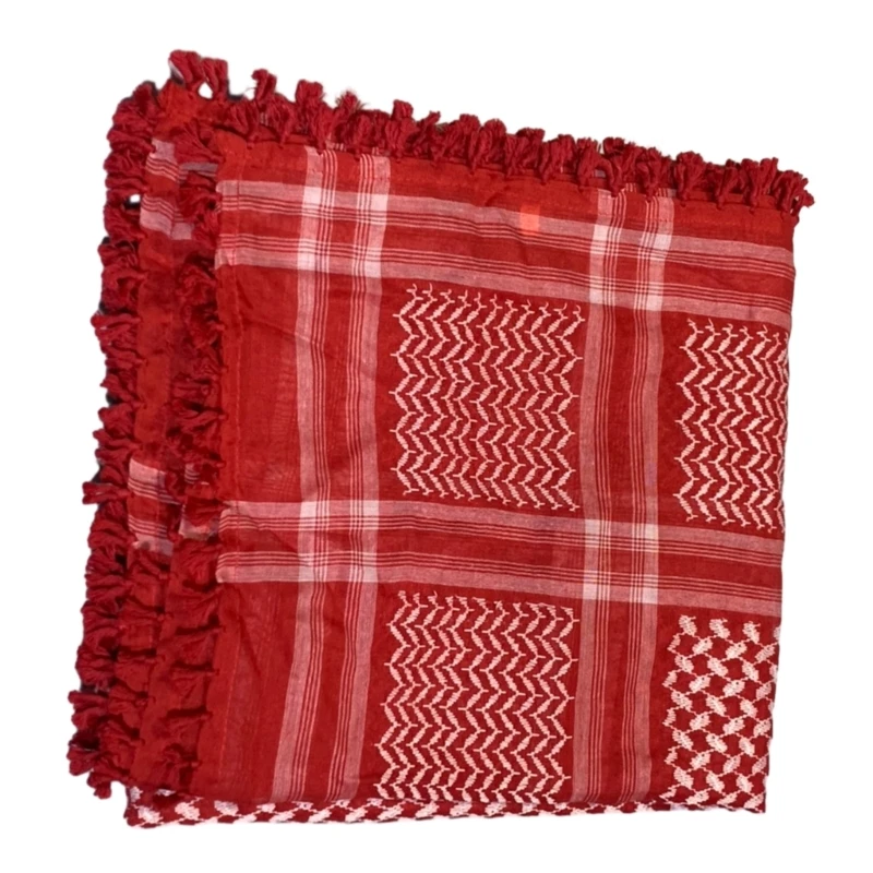 Jacquard Pattern Arab Scarf Tactically Kerchief Multi Purpose Shemagh Scarf for Man Outdoor Dustproof Keffiyeh Headscarf