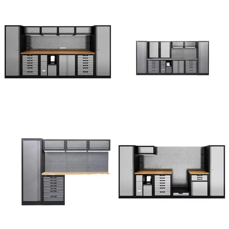 Removable Large Black Garage Workbench for Workshop Steel Combination Tool Cabinet