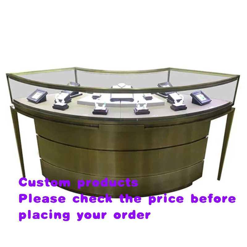 custom.Rustic Antique Style Metal and Wood Display Durable Wood Reinforced Metal Jewelry showcase