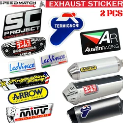 2pcs Exhaust Sticker For Yoshimura SC Project Austin Racing Leovince Arrow MIVV Termignoni Two Brother Motorcycle Muffler Escape