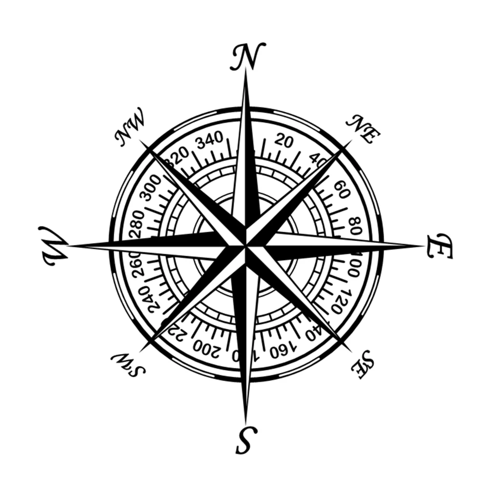 

25X25cm Personalized NSWE Compass Nautical Vinyl Decal, Marine Navigation Sticker for Car SUV Truck Motorcycle Laptop Auto Decor