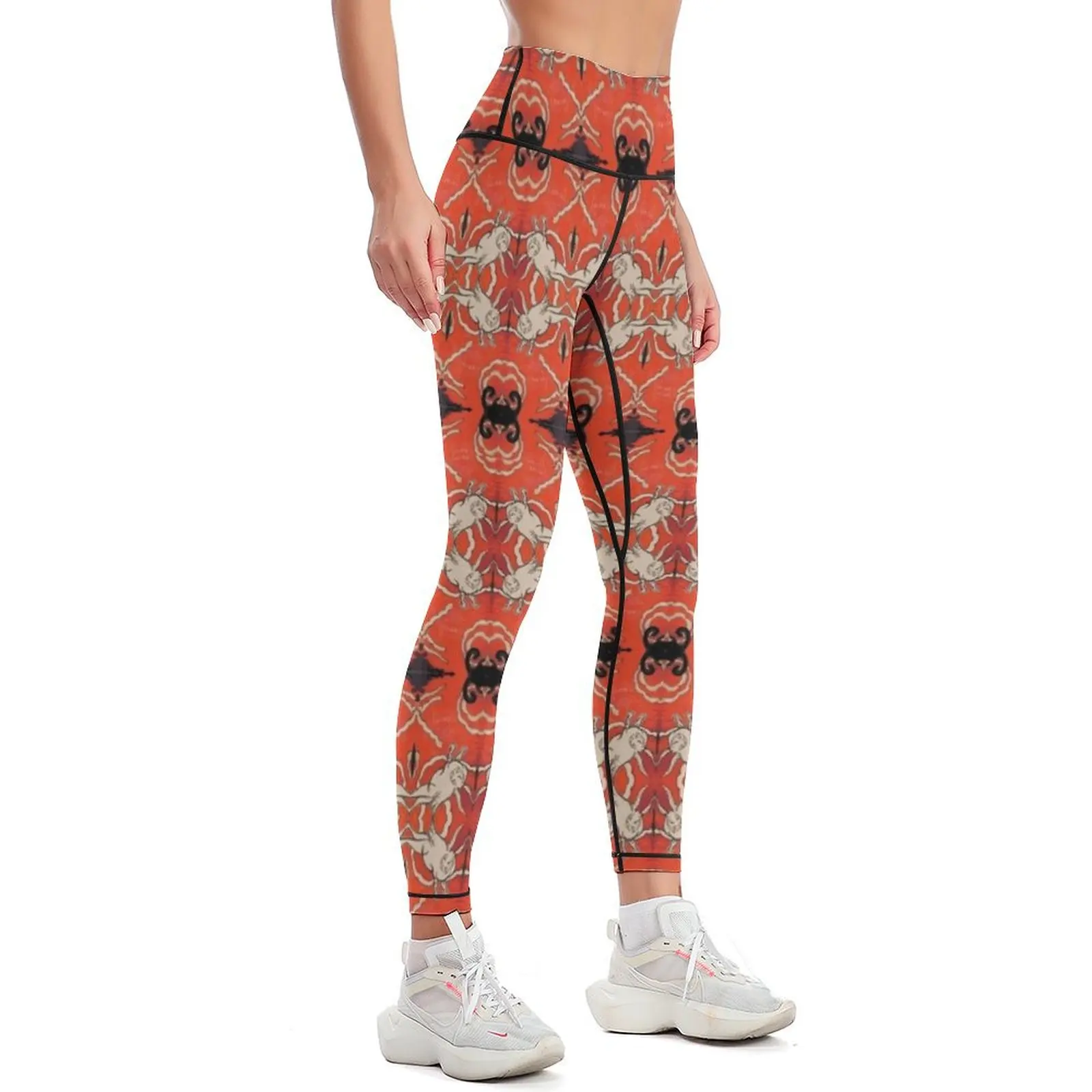 Ziggy Starman Woodland Creatures Orange Rabbit Playsuit Homage Leggings Women's trousers gym wear Womens Leggings