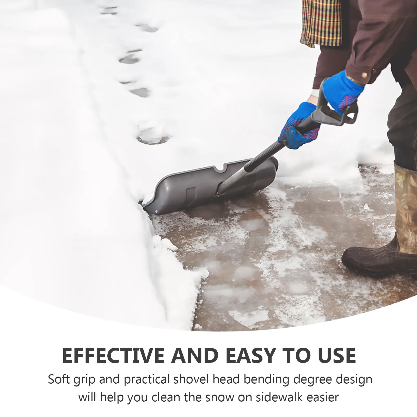 

Снегоуборочная лопата с длинной ручкой, сверхпрочная пластиковая, для уборки снега с подъездных путей и тротуаров, эффективное удаление льда, удобный захват