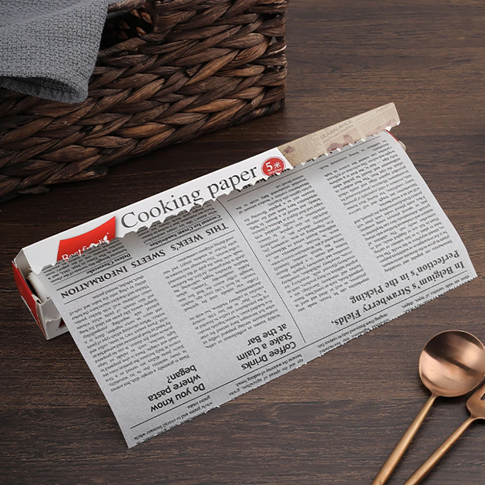 Retro Englische Zeitung Lebensmittelqualität Fettpapier Brot Sandwich Burger Pommes Frites Wrapper Keks Lebensmittelzubehör zum Backen in der Küche – Detail 12
