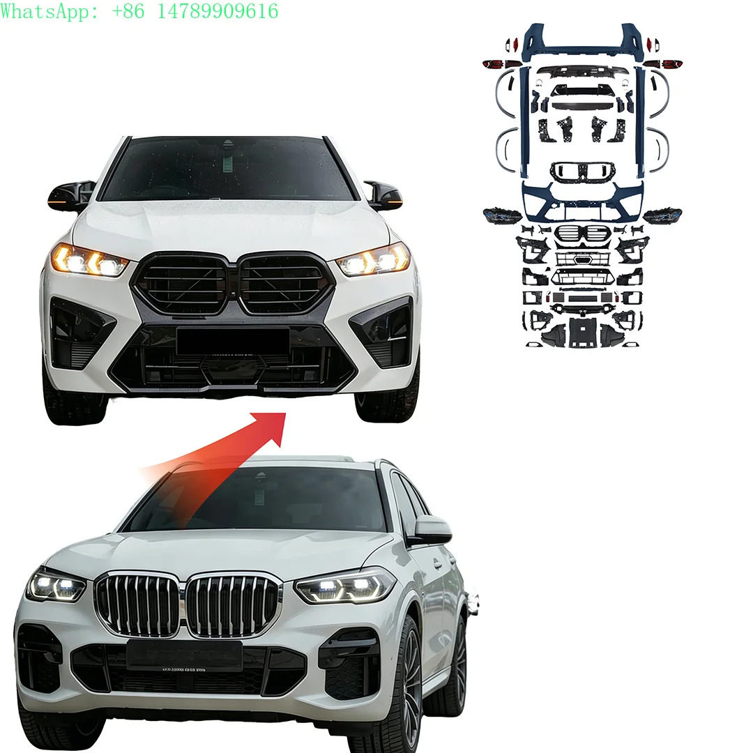 For X5 G05 2019-2024 to 2025 X5M F95 Bodykit M-Power LED  Headlight Front/Rear Bumper Bolt-On Auto Modification