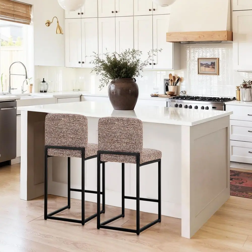 

Counter Height Bar Stools Set of 2,Kitchen Stools Chairs for Island, 24 inch Barstools with Back