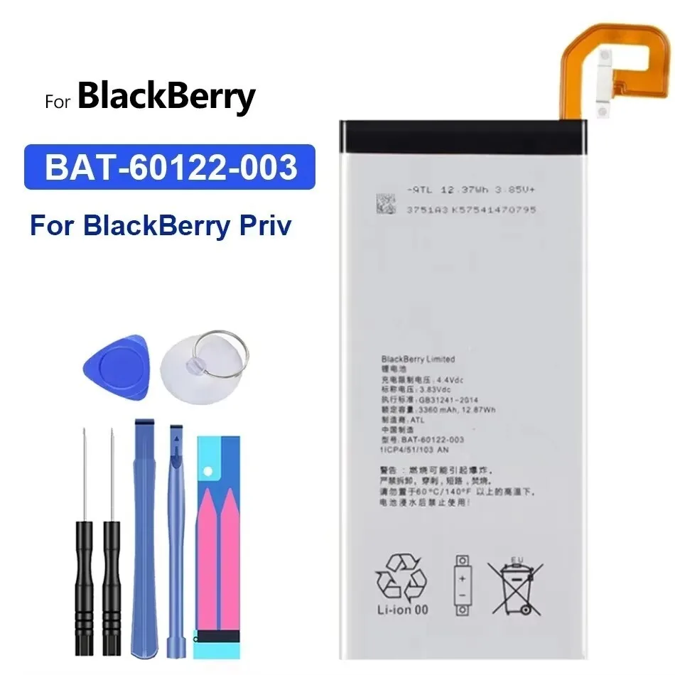 

3360mAh Battery BAT-60122-003 for BlackBerry Priv STV100-1/2/3 HUSV1 BAT-60122-003 Smartphone Batteries + Tools