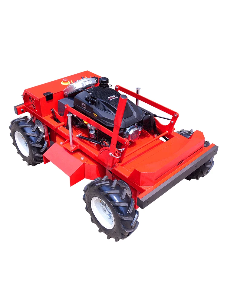 Rasenmäher mit Allradantrieb, ferngesteuerter Rasenmäherroboter auf dem Seeweg