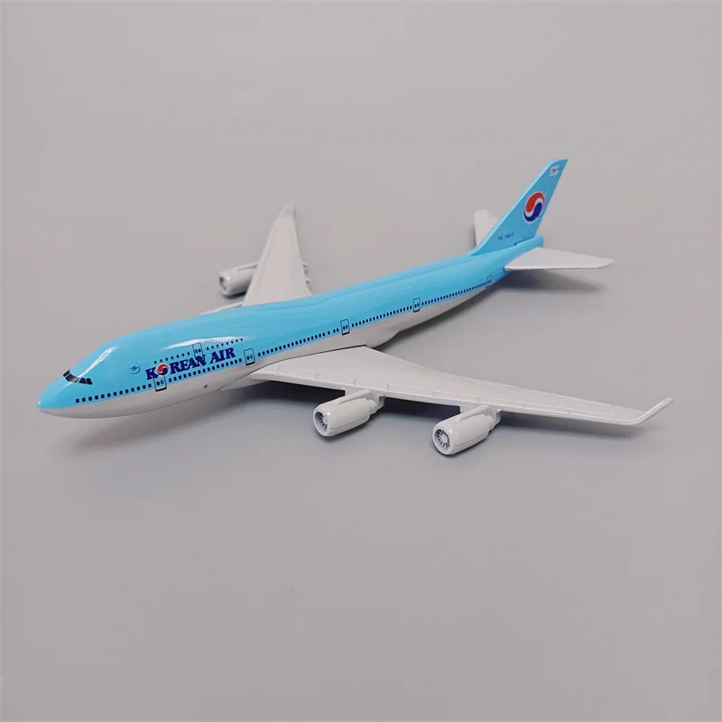 Alloy Metal Korea Air Korean Airlines Boeing 747 B747 1/400 Scale Diecast Airplane Model  Airways Plane Model Aircraft 16cm