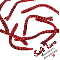50PCS/Lot Red Earthworm silicone bait Worms Artificial Fishing Lure Tackle 2cm Soft Baits Lifelike Fishy Smell Lures