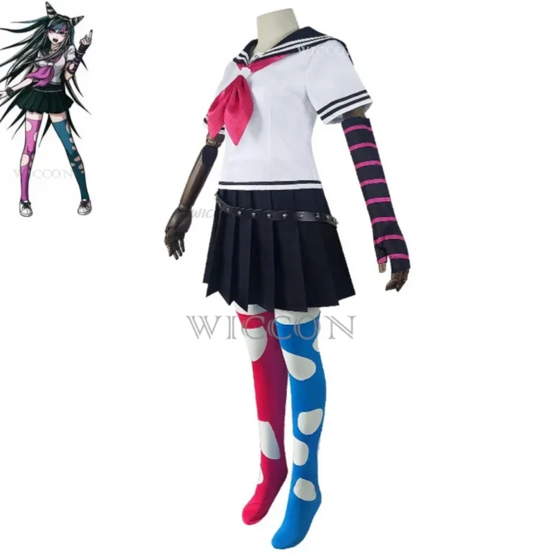 SN88 Anime Game Danganronpa 2: Goodbye Despair Steam Mioda Ibuki Cosplay Costume Wig Japanese JK Uniform Woman Sexy Party Sailor