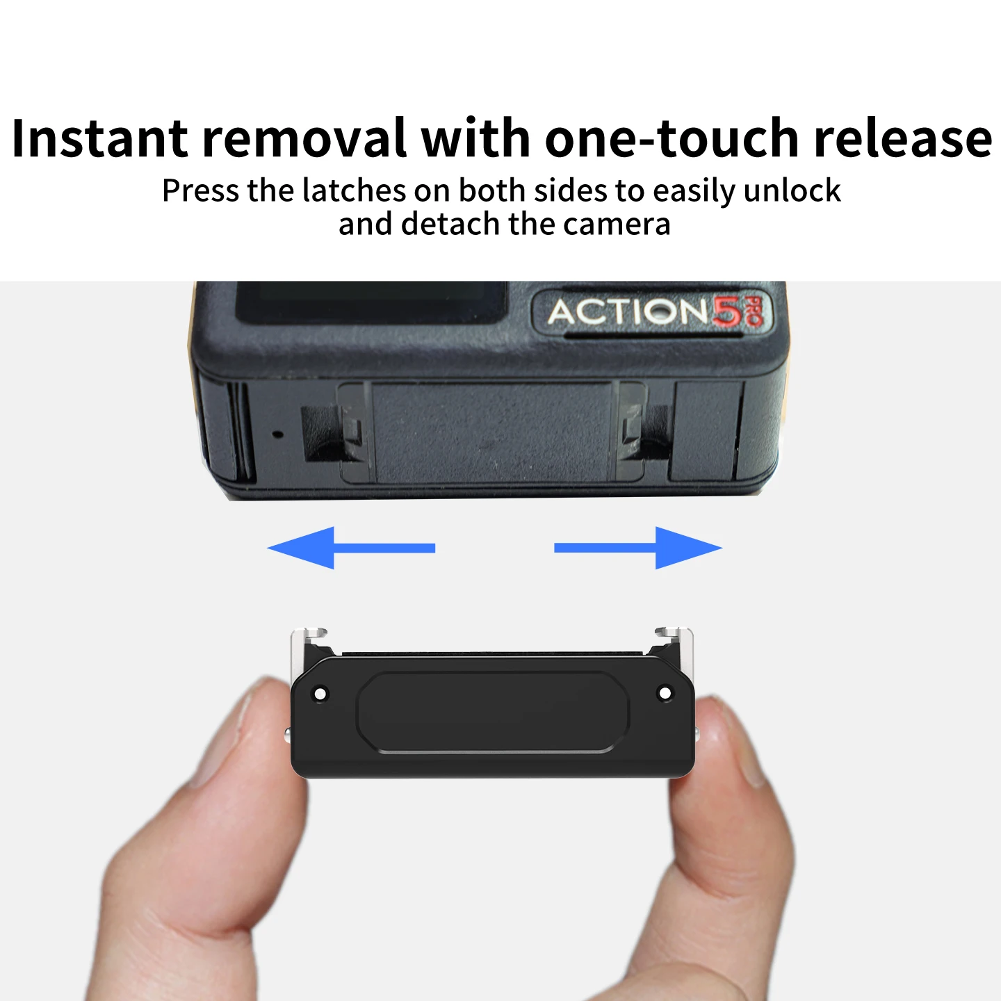 Magnetische Schnellwechselhalterung für DJI Osmo Action 5 Pro 4 3 360 Kamera 1/4 ARRI Schraubbasis Doppelklauen-Halterung 360-Grad-Rotationsadapter – Detail 3