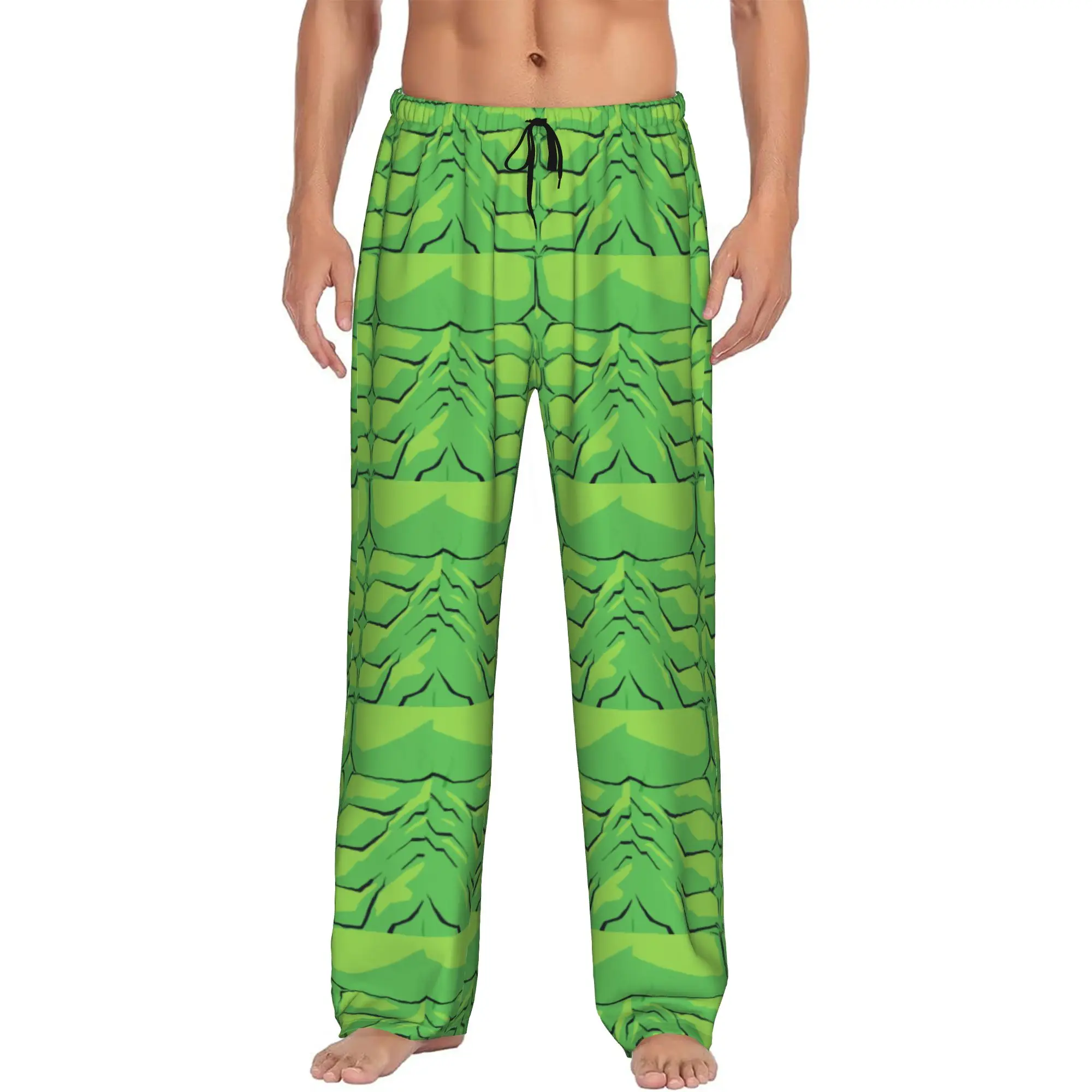 Pantalones de Pijama con Estampado Personalizado de H-Hulk para Hombre, Ropa de Dormir con Bolsillos