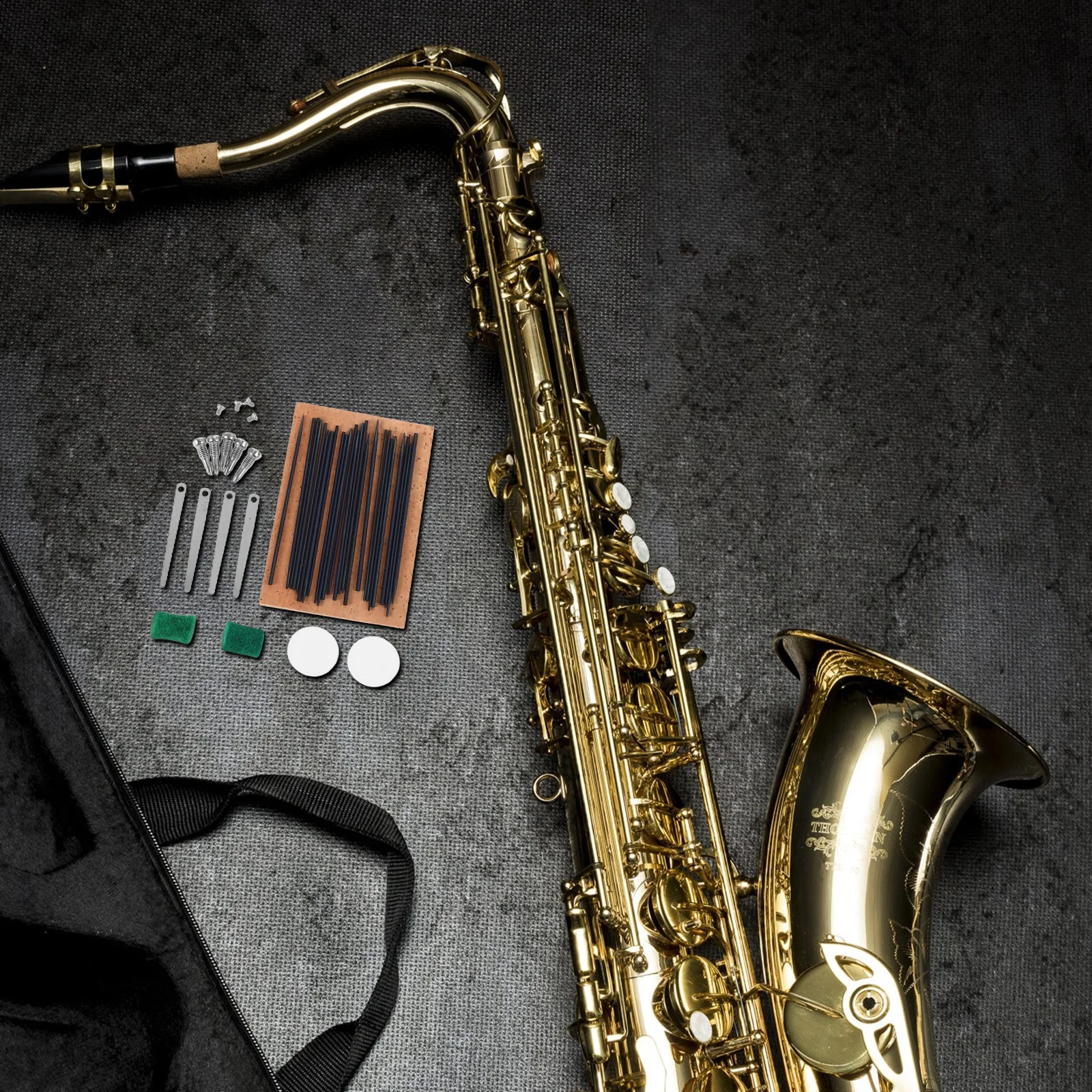 1 set kit di riparazione per sassofono grasso in sughero feltrini gancio a molla per riparazione di strumenti a fiato strumento di manutenzione per sax contralto