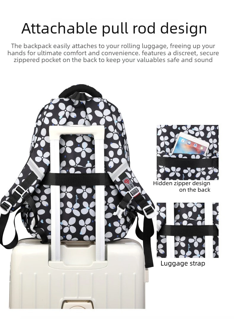 3pcs/set Elementary School Backpack for Girls Bookbag Lunch Bag Pencil Bag Set Flower School Bag for Children Cute Little Dolls