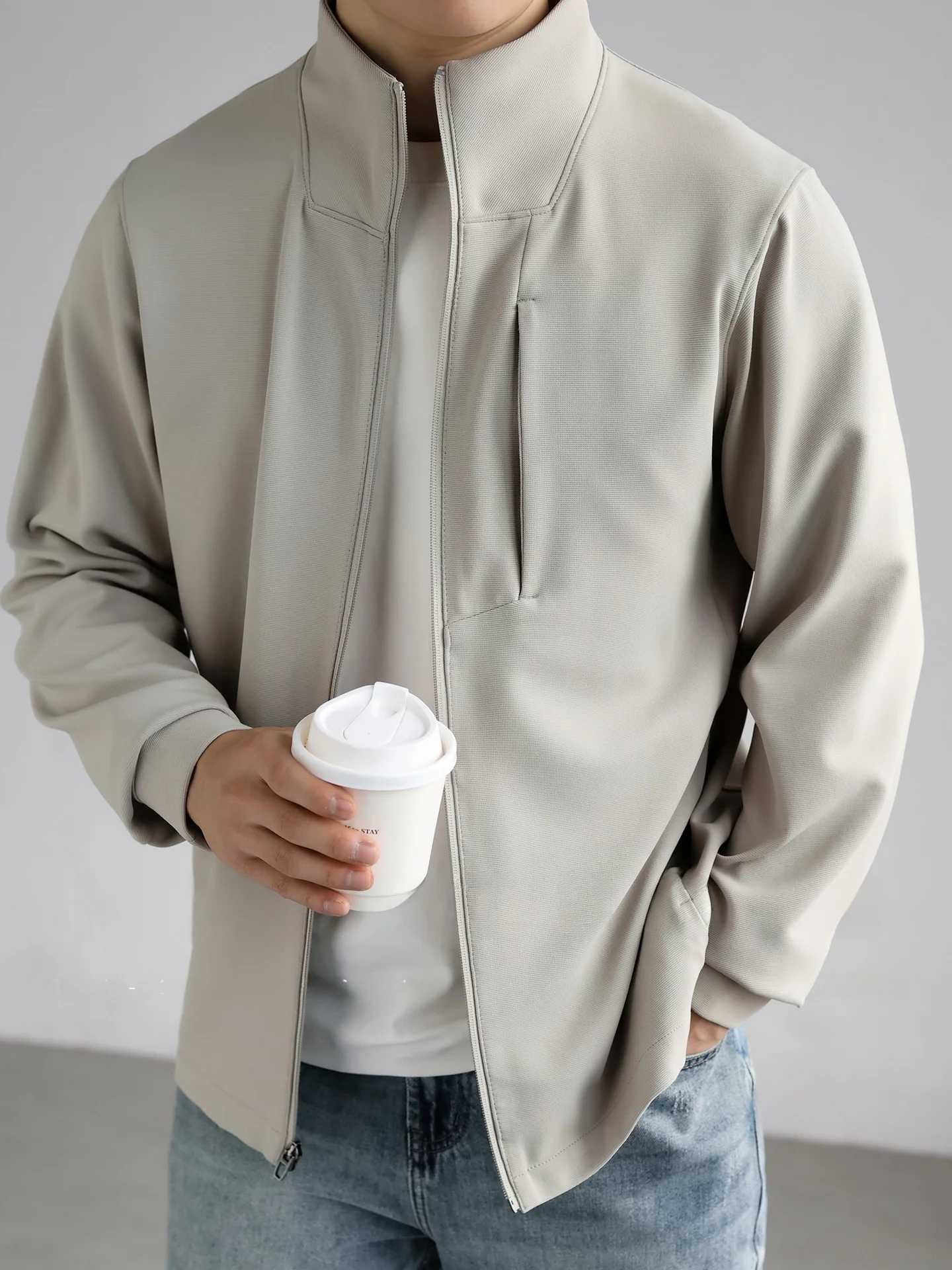 Primeflex™ Cotton Feel Four Way Stretch Jacket Outdoor Sports Men's Coat Commute Fashionable Urban Style Long Sleeve Zipper C...