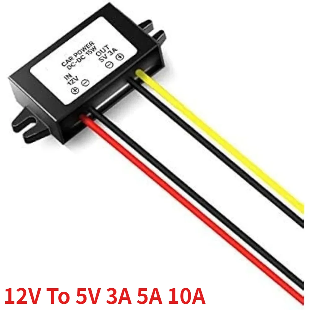 DC 12V To 5V 3A 5A 10A Step Down Converter Module Buck Voltage Reducer Power Supply For LED Car Display GPS Navigation MP3 MP4