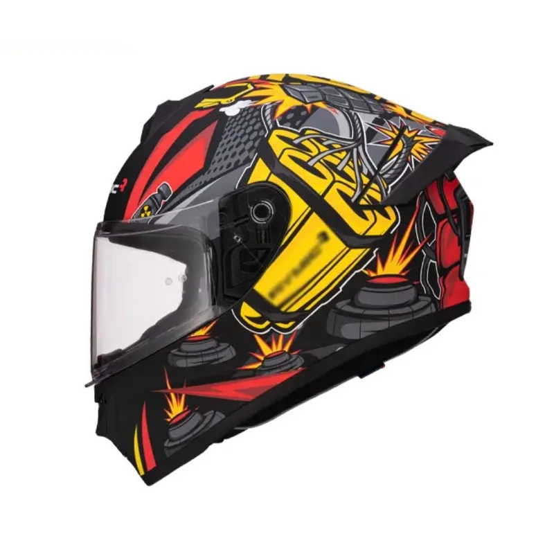Airo New Red Arrow S Full Face Motorcycle Helmet Men's/Women's Four Seasons Universal ABS  XL Size Breathable Quick Release ECE