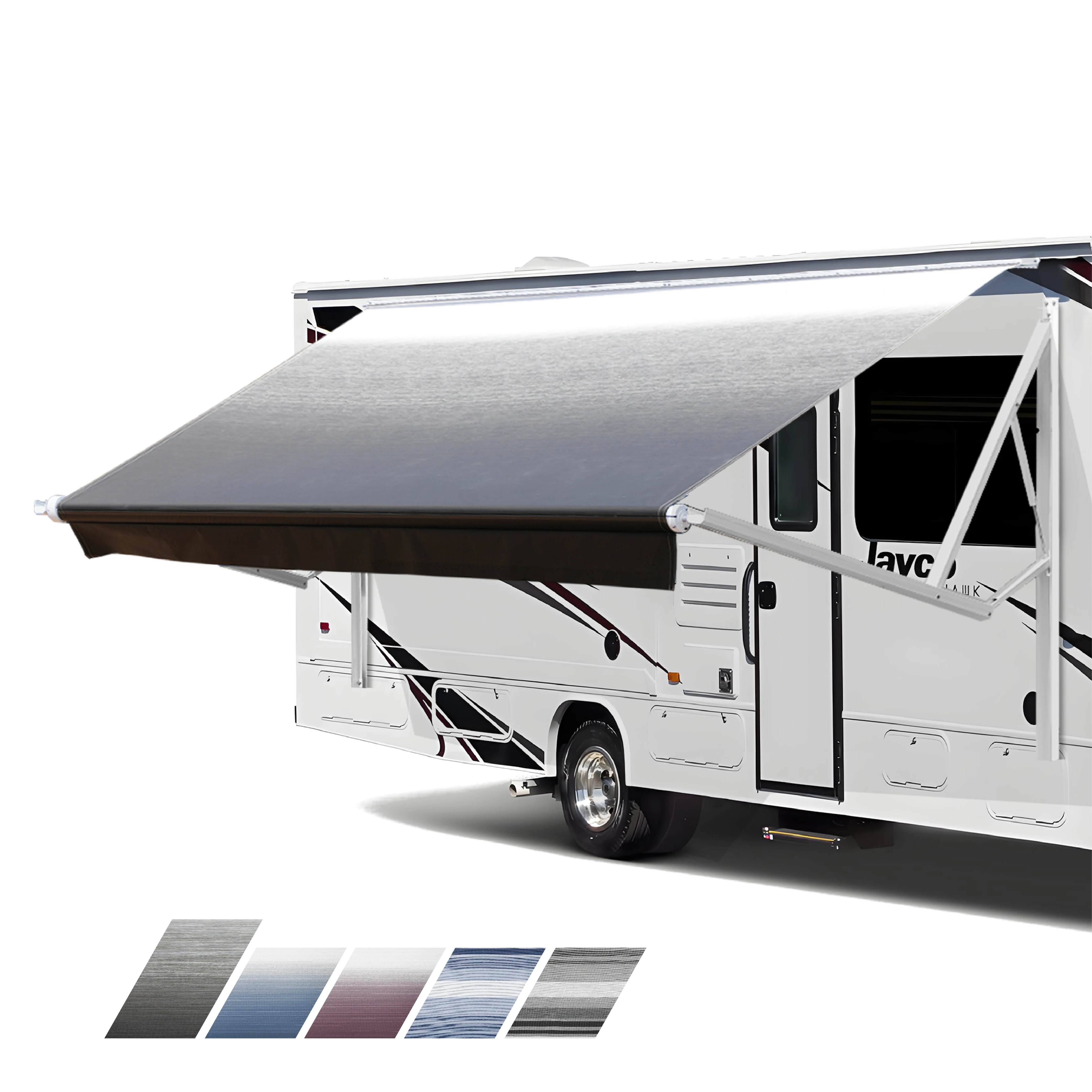 

RV Awning Fabric Replacement, 13.2oz 4-Ply Weatherproof Vinyl, Gray Gradient Awning Canopy for Universal Camper Trailer