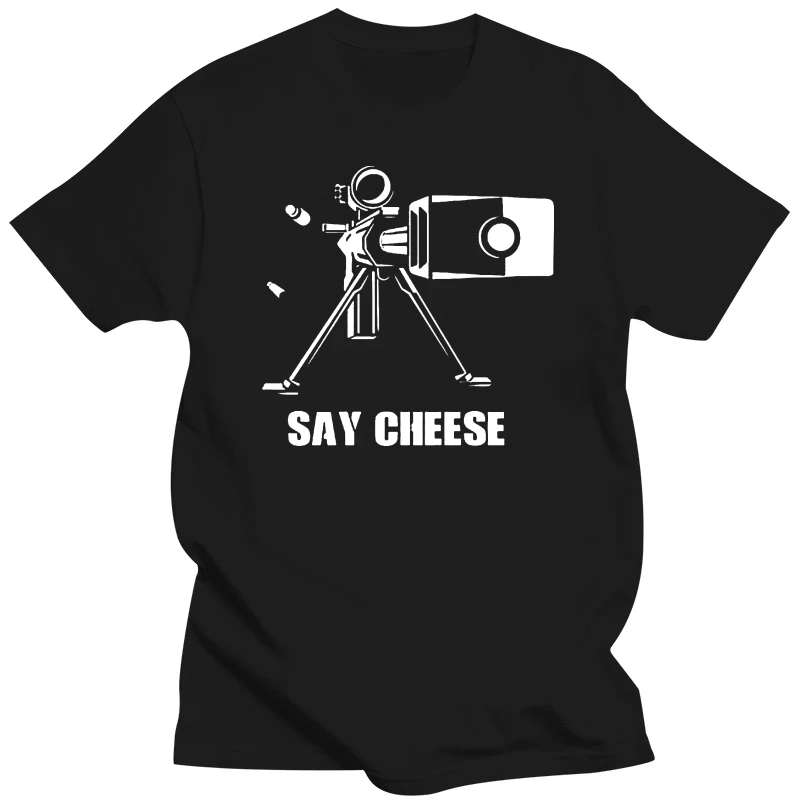 Fashion Design  SAY CHEESE T-SHIRT 2nd AMENDMENT Shirt GUN M60 PROTECT YOURSELF TEE AR-15 AK O-Neck Hipster Tshirts