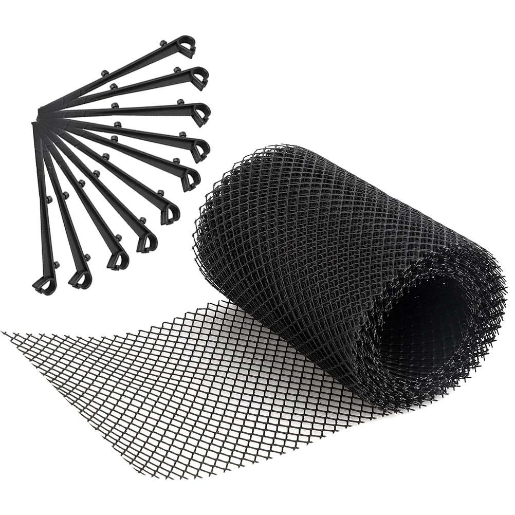 Net for Gutters 15cm Wide 6M Long 10 Ground Stakes Easy Install Gutter Guard Mesh Screen Plant Cage