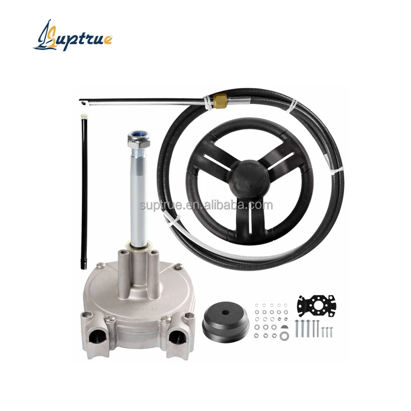 

STLF Marine Supplies Mechanical Steering System Marine Outboard Engine Planetary Gear Wheel Helm with Cable for Yacht RIB Boat
