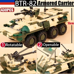 MOC Russian BTR-82 Tank Armored Carrier Building Blocks Kit Modern Military SWAT Car Camouflage Vehicle Bricks Toys Boys Gift