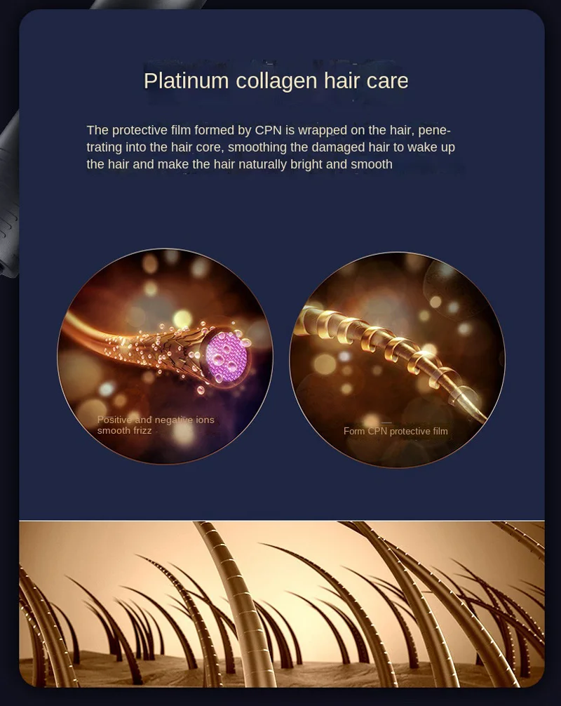Hochgeschwindigkeits-Haartrockner Professioneller Salon- und Heimgebrauch Hochleistungs-Trockner Drei Geschwindigkeitsstufen Haarstyling Konstante Temperatur Haarpflege-Trockner – Detail 9