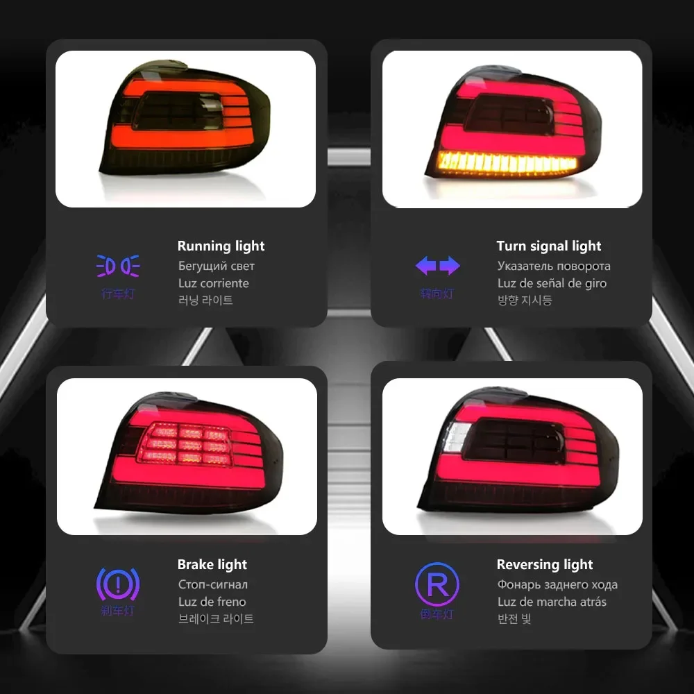 1pair typy Upgraded Features Updated Equipment High Brightness LED Full Function Tail Lights for Vios 2003-2007