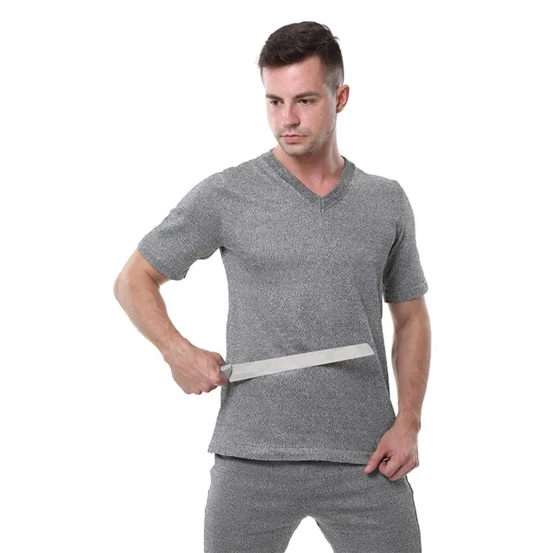 5 Grade Anti Cut Protective Clothes Long Shorts Sleeve Shirt Men Outdoor Cut Proof Puncture  Self-defense Clothing Tops