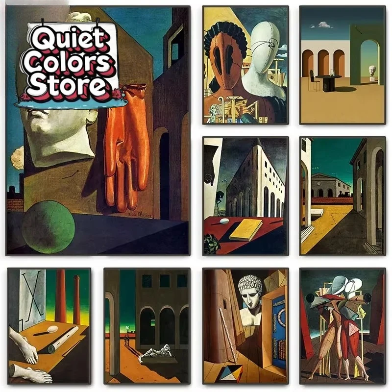 

(Магазин тихих цветов) без рамки, цифровая картина маслом Giorgio De Chirico, коллекция украшений для дома, живопись на стене, спальня, комната