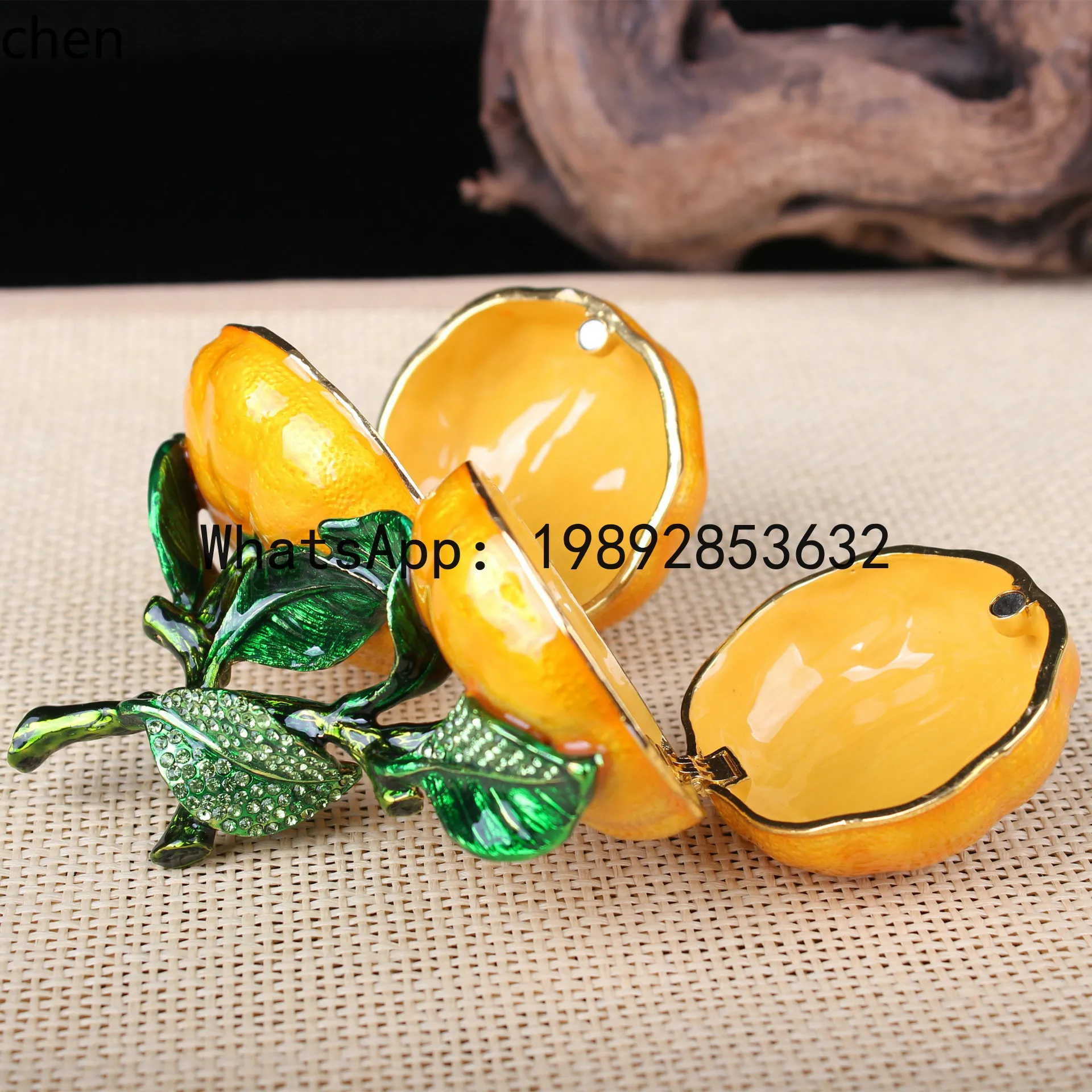 

WW20Metal Enamel Craft Creative Home Decor Orange Small Ornament