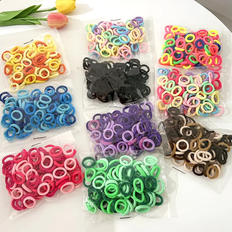 

1000 PCS Kids Hair Bands 2cm Seamless Soft Gentle Elastic Ties Baby Toddler Girls No Pull Ponytail Holders Colorful Accessories