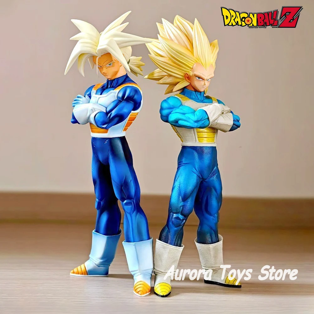 Figurki Anime Dragon Ball Z 31-33cm SSJ3 Trunks Vegeta Figurki Akcji Statuetki Pvc Ozdoby na Biurko Kolekcja Model Zabawki Prezenty