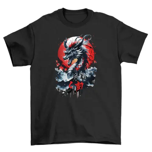 Sun Dragon Anime t-shirt - Unleash the Fire! Vibrant dragon design, Funny t-shir