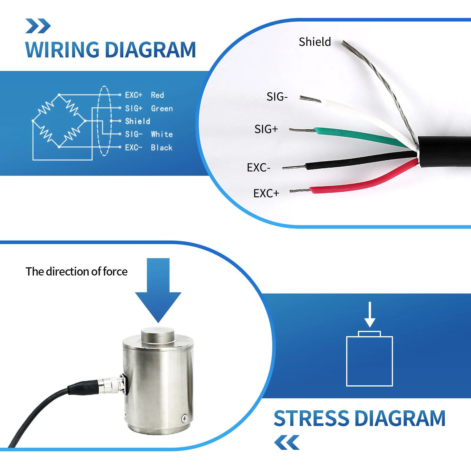 Column Type Load Cells Test  Pressure Force Weight Sensor for Scale,Accuracy 0.2% 5T 10T 20T 30T 50T 100T