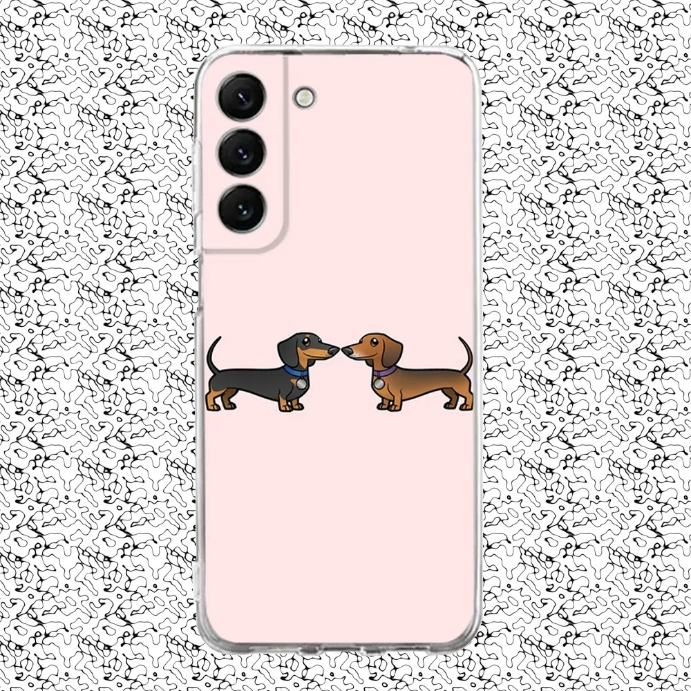 Silikonowe etui na telefon Sausage Dog Dachshund do Samsung S30, S23,21,22,20 Ultra, S20 FE lite, S10,9,PIus Note20 Ultra Cover Clear