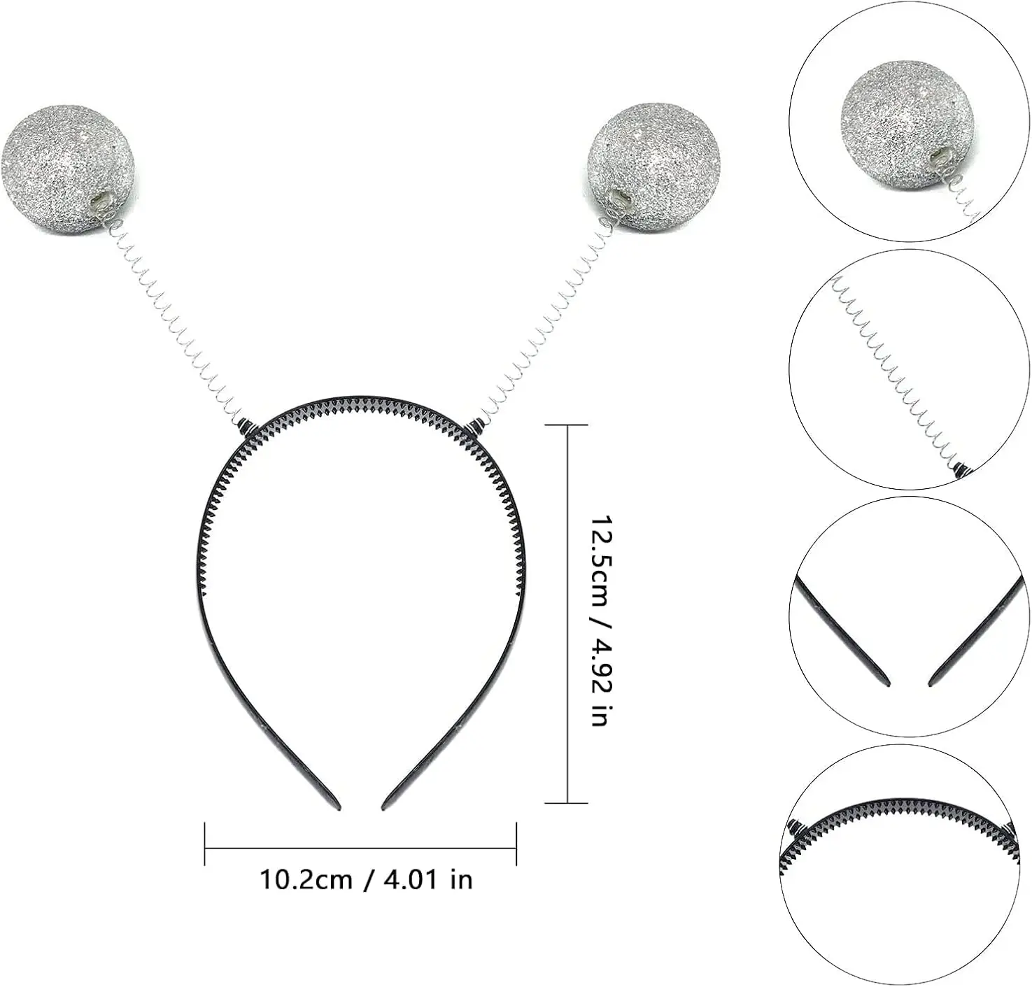 メガネ付きシルバーエイリアンヘッドバンドアンテナ、火星のコスチュームアクセサリー、ハロウィーンのスペースをテーマにしたパーティーの記念品
