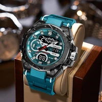Relojes deportivos marca SMAEL 50M relojes con pantalla de doble horario a prueba de agua LED 8029 cronómetros alarma relojes de pulsera multifuncionales para hombres