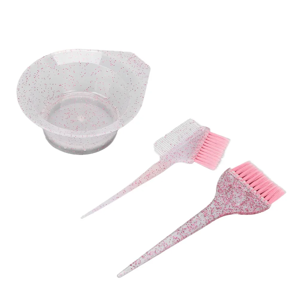 Double-sided Comb Hair Dyeing Brushes Angled Comb Soft Bristle Brush Hair Barbers Coloring Brush Professional Pink